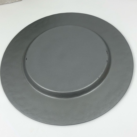 SET of 3 Pcs Pottery Barn 13”Shimmering Gray Tones Hammered Heavy Glass - Picture 6 of 15